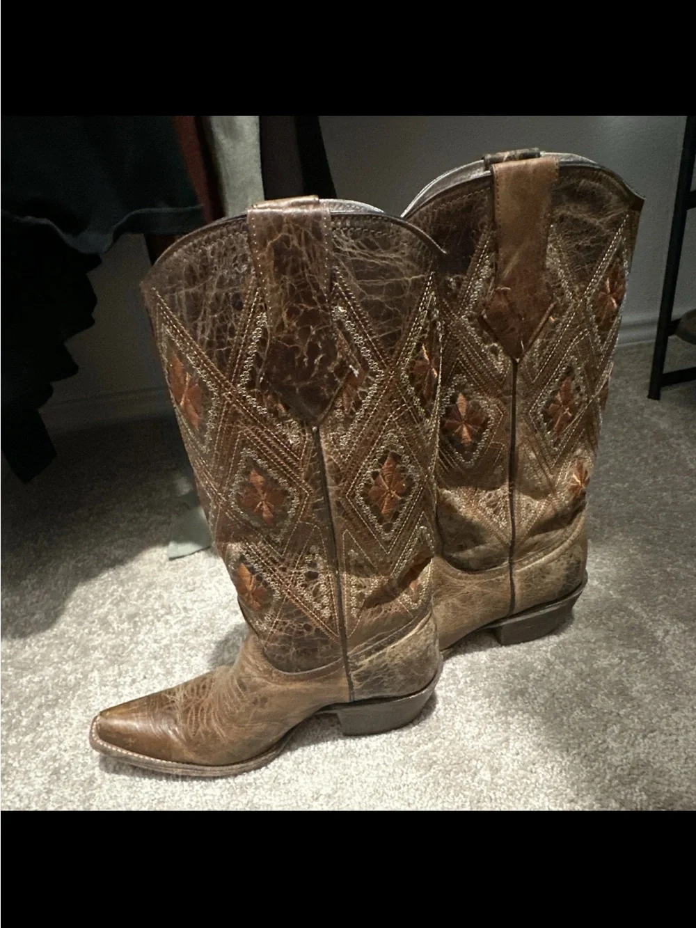 Hand Crafted Brown Distressed Leather Western Combat & Moto Boots